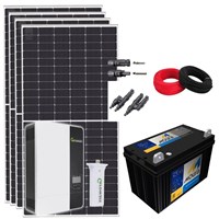 Kit Solar Canadian 264kWh/mês Inversor Carregador Growatt Bateria