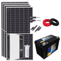 Kit Solar Canadian 264kWh/mês Inversor Carregador Growatt Bateria Kit Solar Canadian 264kWh/mês Inversor Carregador Growatt Bateria