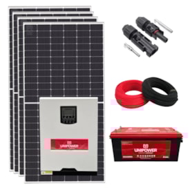 Kit Solar Canadian 333kWh/mês Monocristalino Inversor e Bateria Chumbo Unipower