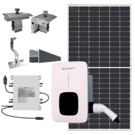 Kit Solar Carro Elétrico Growatt 173kW/mês com Microinversor Deye Telhado Colonial