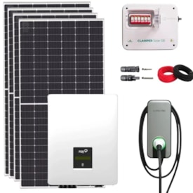 Kit Solar Carro Elétrico Monocristalino 19,9kWp ou 2397kwh/mês Foxess Trifásico 380V 