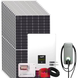 Kit Solar Carro Elétrico Monocristalino 19,9kWp ou 2397kwh/mês Foxess Trifásico 380V 