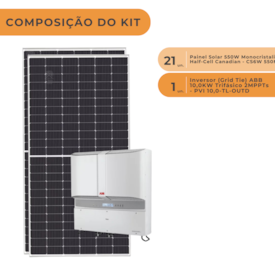 Segunda imagem do produto Kit Solar Comercial 1.386kW/Mês Inversor ABB Fimer Canadian
                                            