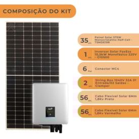 Segunda imagem do produto Kit Solar Comercial 20kWp Inversor FoxEss T20-G3 Trifásico 380V