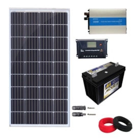 Kit Solar de 155w Completo para Motorhome com Bateria Moura
