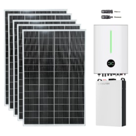 Kit Solar Híbrido 168kWh/mês com Inversor 5kW 220V e Bateria Lítio Livoltek