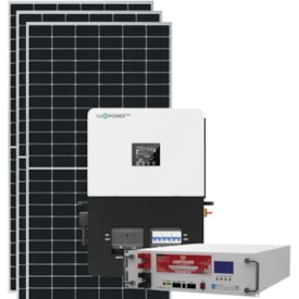 Kit Solar Hibrido 200kWh/Mês ou 1,67Kwp Luxpower 6kW Bifásico com Litio Unipower