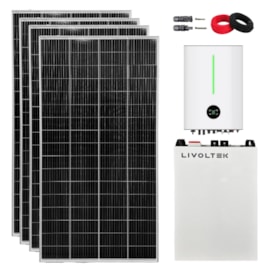 Kit Solar Híbrido 204,4kWh/mês 220V Bateria Lítio Livoltek