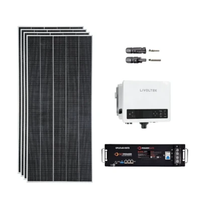 KIT SOLAR HÍBRIDO 264KWH/MÊS INVERSOR 3KW MONOFÁSICO 220V LIVOLTEK E BATERIA GETPOWER