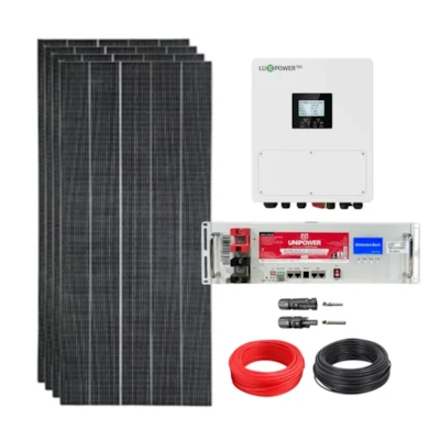 Kit Solar Híbrido 264kWh/Mês Inversor 6kW 220V LUXPOWER e Bateria UNIPOWER
