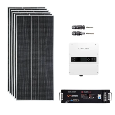 Kit Solar Híbrido 264kWh/Mês Inversor 7,5kW Monofásico 220V Livoltek e Bateria Getpower