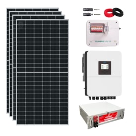 Kit Solar Híbrido 276kW/mês Deye 5kW String box Cabos MC4