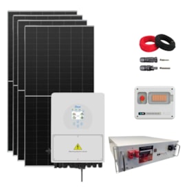 Kit Solar Híbrido 276kW/mês Deye 5kW String box Cabos MC4