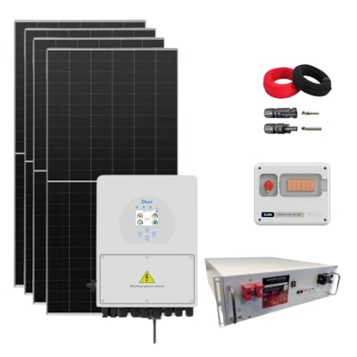Kit Solar Híbrido 276kW/mês Deye 5kW String box Cabos MC4