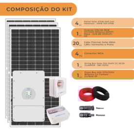 Segunda imagem do produto Kit Solar Híbrido 276kW/mês Inversor Bifasico 8kW Deye