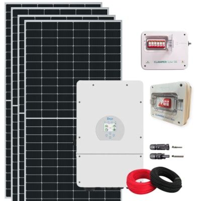 Kit Solar Híbrido 276kW/mês Inversor Bifasico 8kW Deye