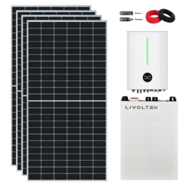 Kit Solar Híbrido 280,8kWh/mês 220V Bateria Lítio Livoltek