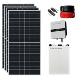 Kit Solar Híbrido 280kW/Mês Inversor 7,5kW 220V com Bateria Lítio 100Ah
