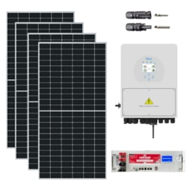 Kit Solar Hibrido 280kWh/mês Inversor 5kW 220V Deye com Bateria Lítio Unipower
