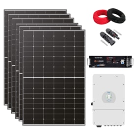 Kit Solar Híbrido 316kW/mês Deye 5kW 127V/220V com Bateria Getpower 100Ah