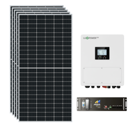 Kit Solar Híbrido 351kWh/Mês Inversor 6kW Monofásico 220V LuxPower + Bateria Moura