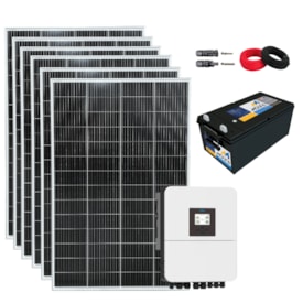 Kit Solar Híbrido 367kWh/mês 220V Monofásico 1MPPT Deye Backup