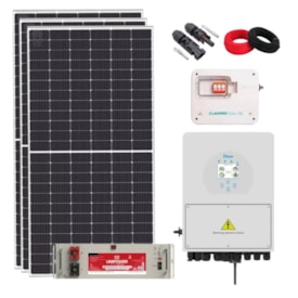 Kit Solar Híbrido 399,6kW/mês Deye String box Cabos MC4
