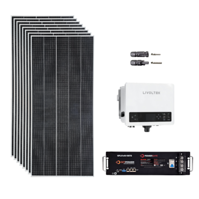 Kit Solar Híbrido 528kWh/Mês Inversor 3kW Monofásico 220V Livoltek e Bateria Getpower