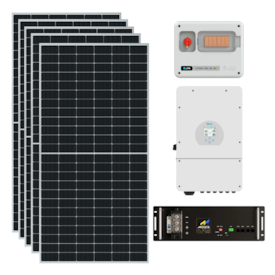 Kit Solar Híbrido 599kW/mês Deye 5kW 127V com Bateria Lítio Moura 100Ah