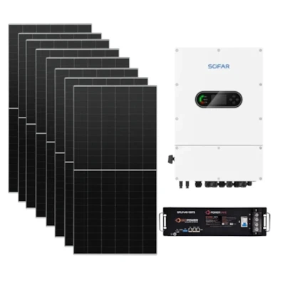 Kit Solar Híbrido 720kWh/Mês Inversor 5kW 127/220V Sofar e Bateria Getpower