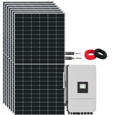 Kit Solar Híbrido Monocristalino 432kW/mês Deye 8kW 220V