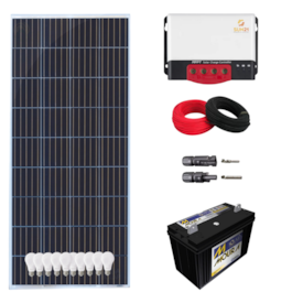 Kit Solar Iluminação 150W/160W 10 Lâmpadas com Bateria 12v