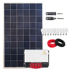 Kit Solar Iluminação 280w 5 Lâmpadas Controlador 20A