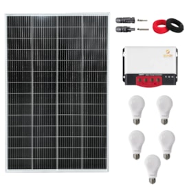 Kit Solar Iluminação 280w 5 Lâmpadas Controlador 20A
