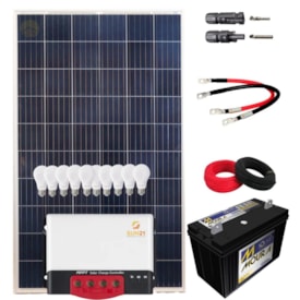 Kit Solar Iluminação 280w Resun 10 Lâmpadas com Bateria 12v