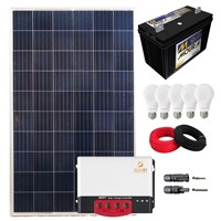 Kit Solar Iluminação 280w Resun 5 Lâmpadas com Bateria 12v