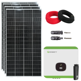 Kit Solar Monocristalino 306kWh/mês com Inversor Growatt 1,5kW 220V