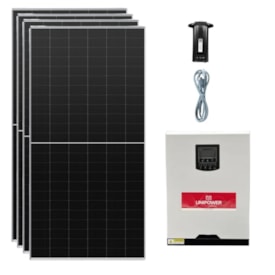 Kit Solar Monocristalino 366kWh/mês com Inversor Carregador Unipower 3kW 48V/220V