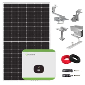 Kit Solar Monocristalino 432kW/mês Inversor Growatt 220V 
