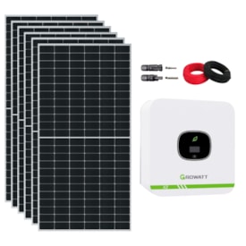 Kit Solar Monocristalino 495kWh/mês com Inversor Growatt 3kW 220V