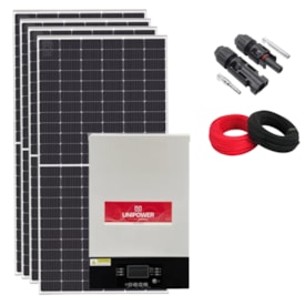 Kit Solar Monocristalino 599kWh/mês Canadian Inversor Unipower 5kW 48V/220V
