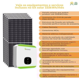 Segunda imagem do produto Kit Solar Monocristalino Economia até 333kWh/mês Instalado Bh e região 
                                            