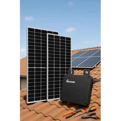Kit Solar Monocristalino para até 580kwh/mês Microinversor Instalado Bh e Região