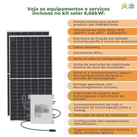 Segunda imagem do produto Kit Solar Monocristalino para até 799kwh/mês Microinversor Instalado Bh e Região 
                                            