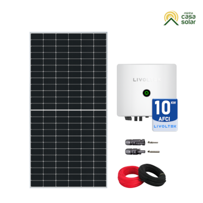 Kit Solar Monocristalino Residencial 1.053Wh/mês Livoltek 10kW 220V