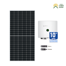 Kit Solar Monocristalino Residencial 210,6kWh/mês Livoltek 10kW 220V