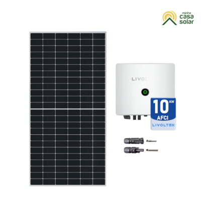 Kit Solar Monocristalino Residencial 210,6kWh/mês Livoltek 10kW 220V