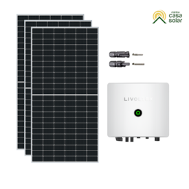 Kit Solar Monocristalino Residencial 210,6kWh/mês Livoltek 6kW 220V