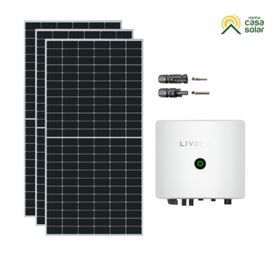 Kit Solar Monocristalino Residencial 210,6kWh/mês Livoltek 6kW 220V