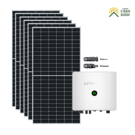 Kit Solar Monocristalino Residencial 420kWh/mês Livoltek 6kW 220V